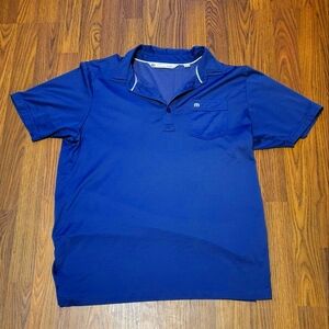 Travis Mathew Blue Polo Men's L Golf Performance Shirt Light Breathable B7